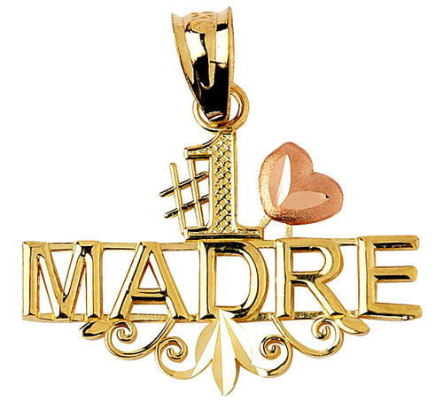 #1 Madre pendant in two-tone yellow and rose gold.