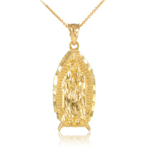 Gold Blessed Our Lady of Guadalupe Pendant Necklace