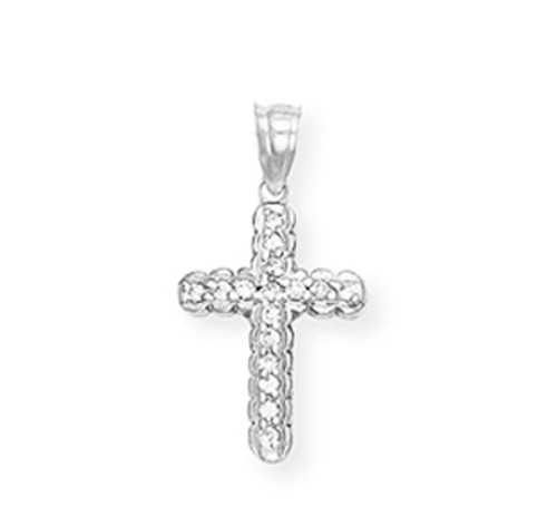 White Gold Diamond Cross Pendant