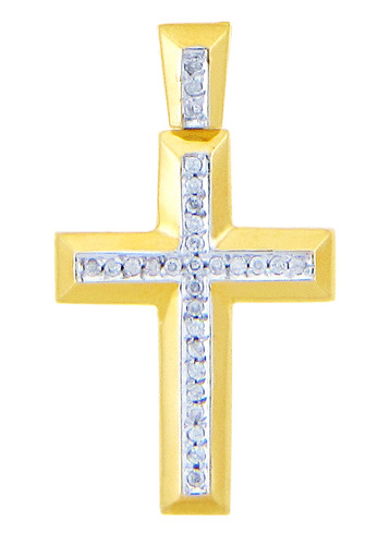 Yellow Gold Cross Diamonds Pendant