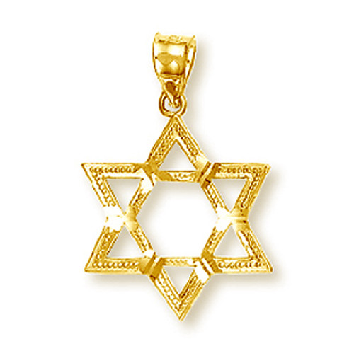 Yellow Gold Star of David Pendant