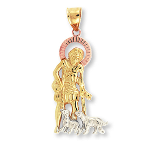 Tri Color Gold Religious St. Joseph Pendant1