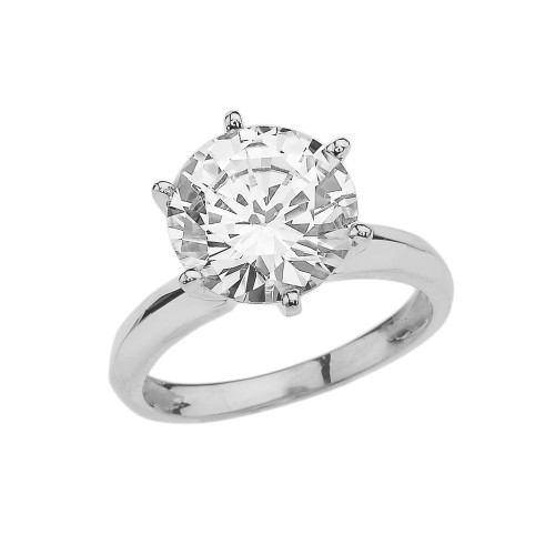 White Gold Over 7 Ct Round Solitaire Engagement/Proposal Ring