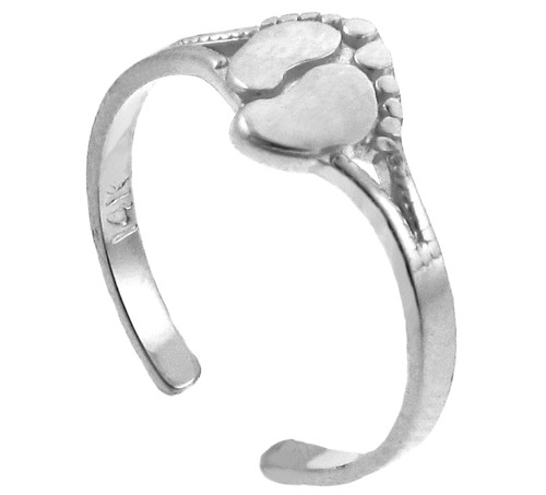 Silver Footprint Toe Ring