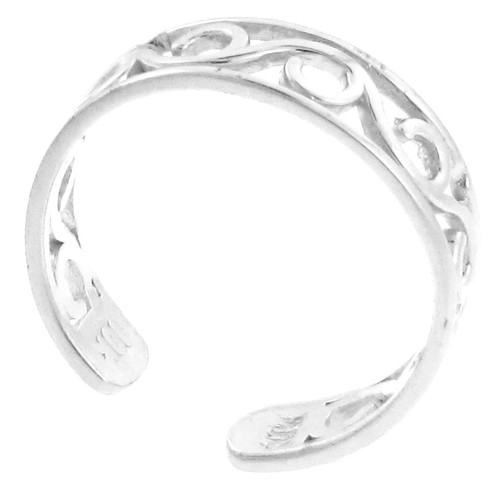 Silver Wave Toe Ring