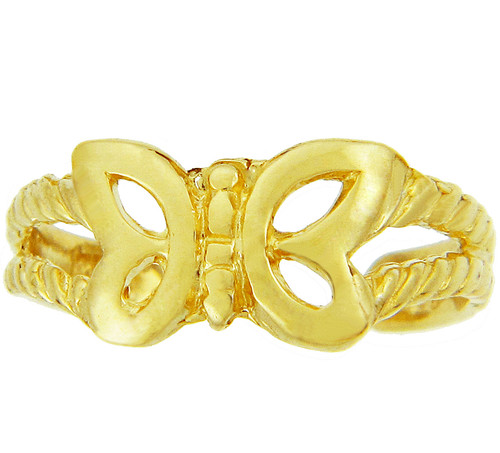 Yellow Gold Butterfly Toe Ring