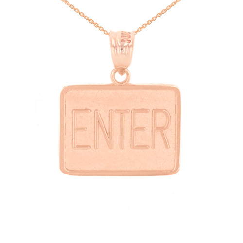 Rose Gold Enter Exit Street Sign Pendant Double Sided Pendant Necklace