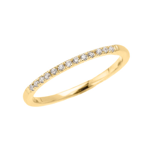 Yellow Gold Elegant Diamond Wedding Band Ring