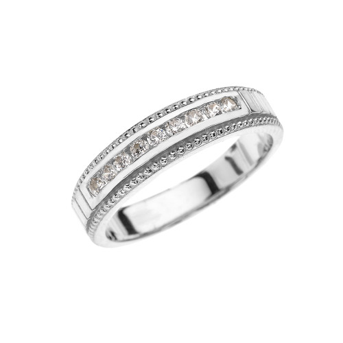 White Gold Diamond Wedding Band For Her