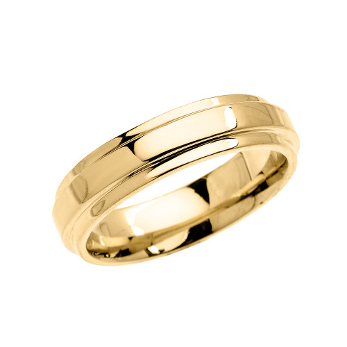 Yellow Gold Elegant Double Layered Wedding Band Ring For Him