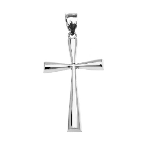 White Gold Beautiful Cross Pendant Necklace