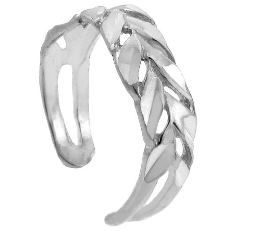 Diamond Cut Silver Toe Ring