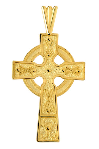 Gold Celtic Cross Medallion Pendant