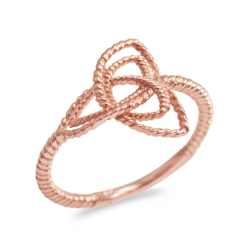 Rose Gold Triquetra Celtic Knot Promise Ring