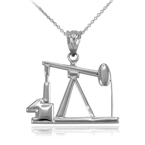 White Gold Oil Pump Pendant