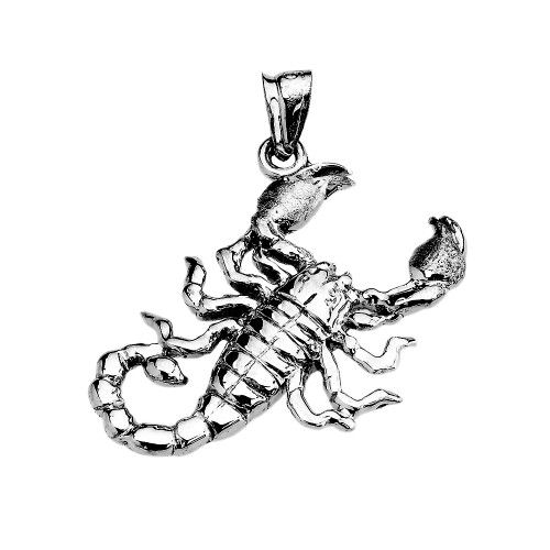 Sterling Silver Detailed Sideways Scorpion Pendant