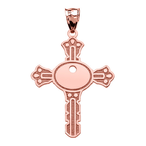 Rose Gold Unique Design Cross Key Pendant Necklace