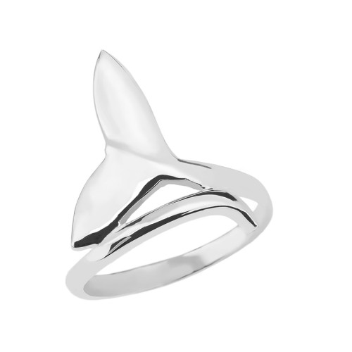 White Gold Whale Tail Wrap Ring