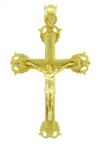 Yellow Gold Crucifix Pendant - The Blessed Crucifix