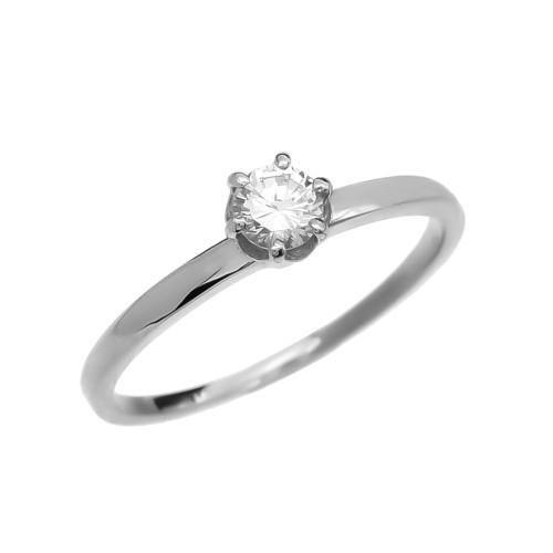 Diamond White Gold Solitaire Engagement Ring