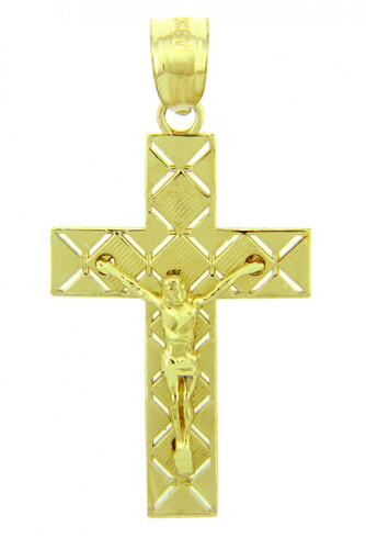 Yellow Gold Crucifix Pendant - The Light Crucifix