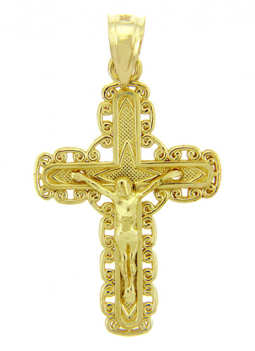 Yellow Gold Crucifix Pendant - The Purity Crucifix