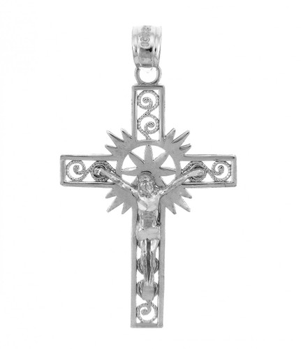 White Gold Crucifix Pendant - The Hope Crucifix