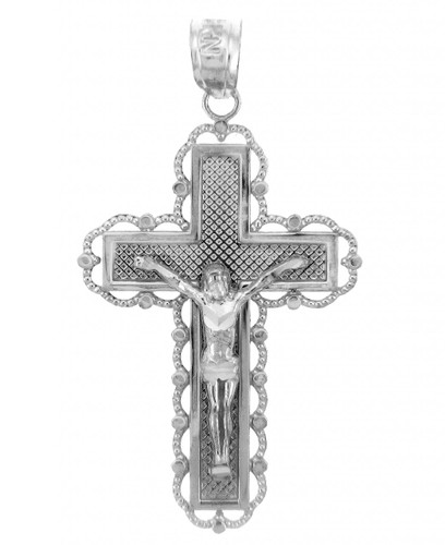 White Gold Crucifix Pendant - The Belief Crucifix