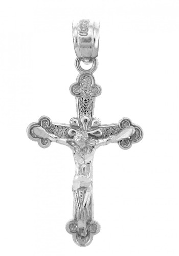 White Gold Crucifix Pendant - The Everlasting Crucifix