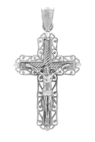 White Gold Crucifix Pendant - The Ever After Crucifix