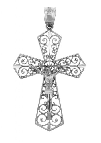 White Gold Crucifix Pendant - The Beloved Crucifix