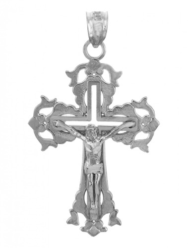 White Gold Crucifix Pendant - The Absolution Crucifix