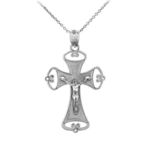 Sterling Silver Crucifix Pendant Necklace- The Trinity Crucifix