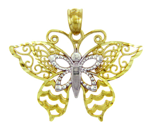 Two-Tone Gold Butterfly Charm