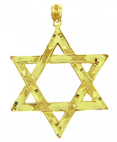 Jewish Charms and Pendants - Large Gold Star of David Pendant