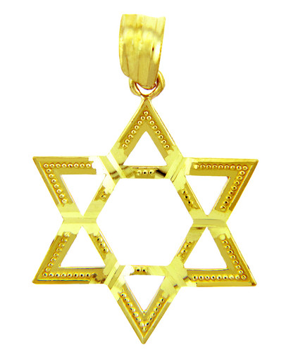 Jewish Charms and Pendants - 14K Gold Gleaming Star of David Pendant