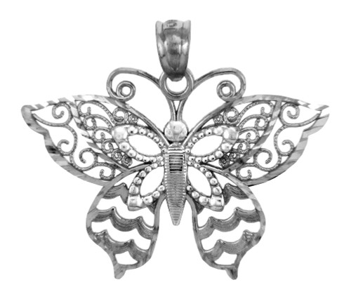 White Gold Charms - The Breathtaking Wings Butterfly