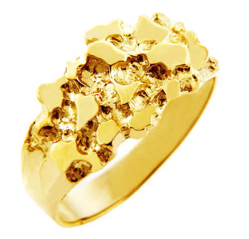 Men's Knight Solid Gold Nugget Ring