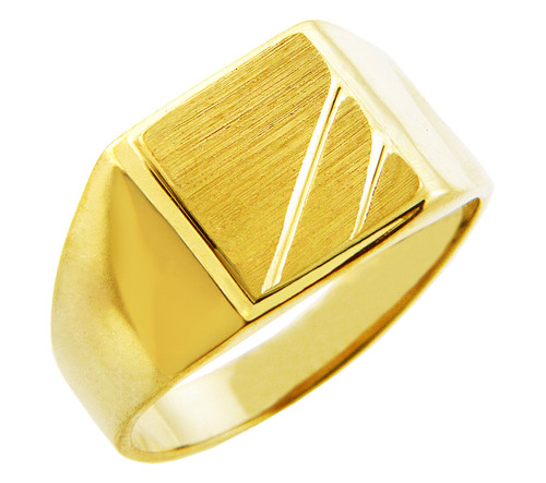 Men's Gold Signet Rings - The Phoebus Solid Gold Signet Ring