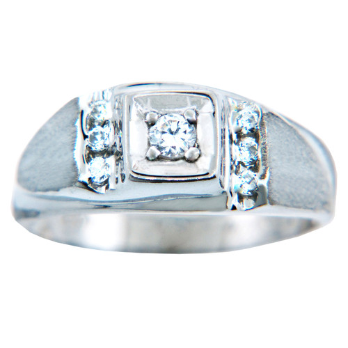 Diamond Center White Gold Men's Ring