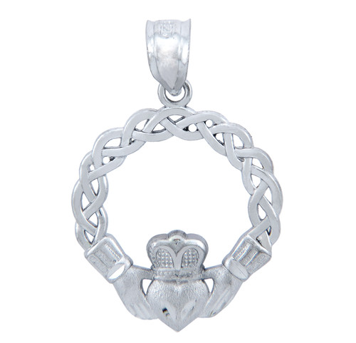 Sterling Silver Celtic Claddagh Pendant