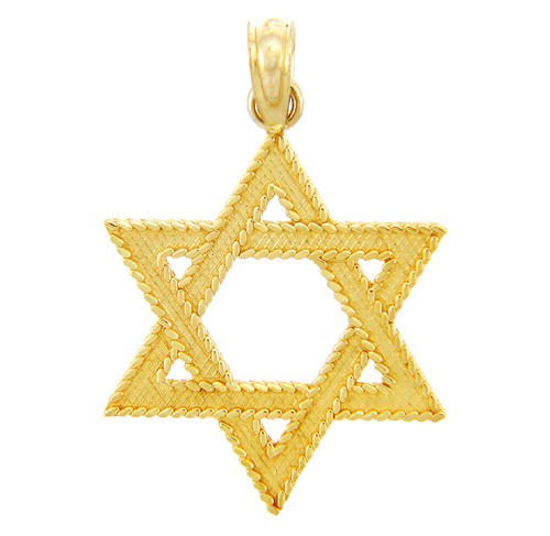 Jewish Gold Pendants - Star of David Yellow Gold Pendant