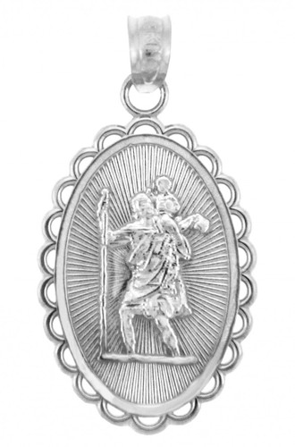 Sterling Silver Saint Christopher Charm Pendant