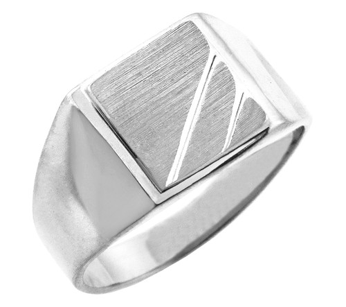 The Phoebus Solid White Gold Signet Ring