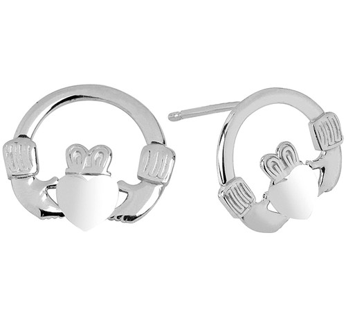 Sterling Silver Bold Claddagh Earring