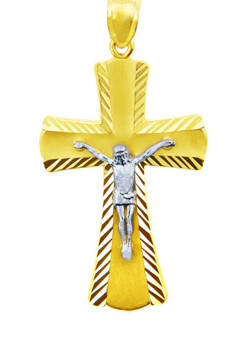 Two Tone Gold Crucifix Pendant - The Miracle Crucifix