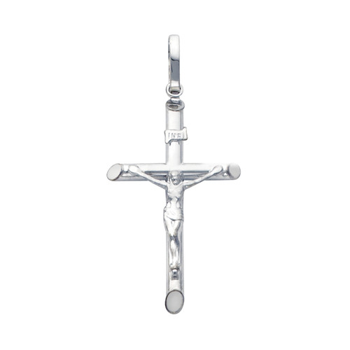 14K White Gold Sacred Crucifix