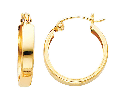 Polished Yellow Gold Latched Huggies Earrings