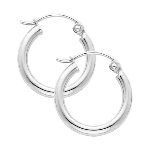 White Gold Hoop Earring -0.4 Inches