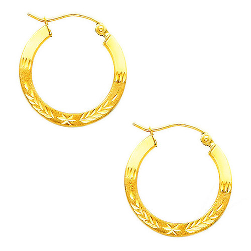 Fancy Hoop Earring-0.75 Inches